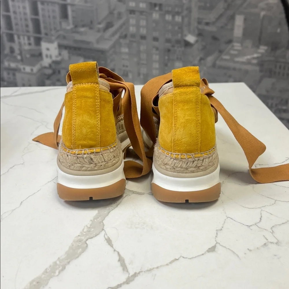 Free People x Gaimo Chapmin Espedrille Sneakers Yellow and Tan Sz 10